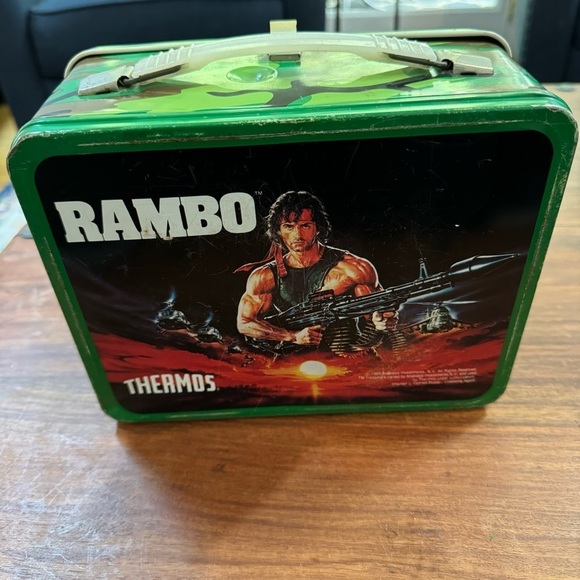 1985 TM Anabasis Investments Vintage Rambo Metal Lunch Box Sylvester Stallone - Picture 11 of 12